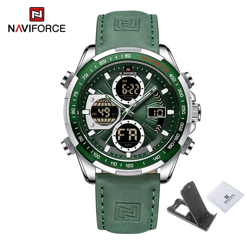 Relógio Masculino Militar De Couro NaviForce