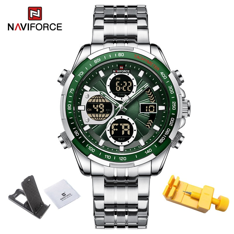 Relógio Masculino Militar De Couro NaviForce