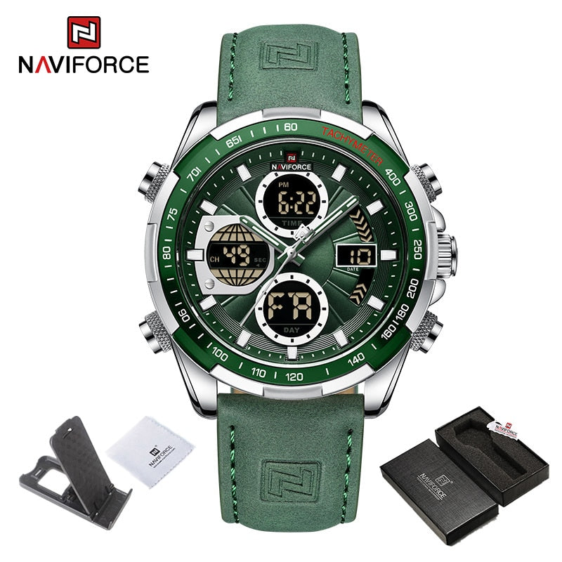 Relógio Masculino Militar De Couro NaviForce