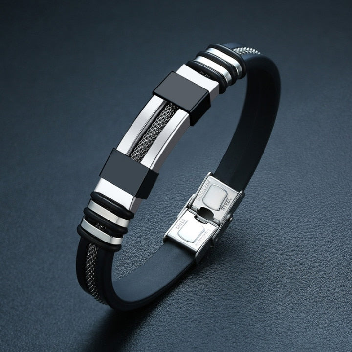 Pulseira Masculina De Couro