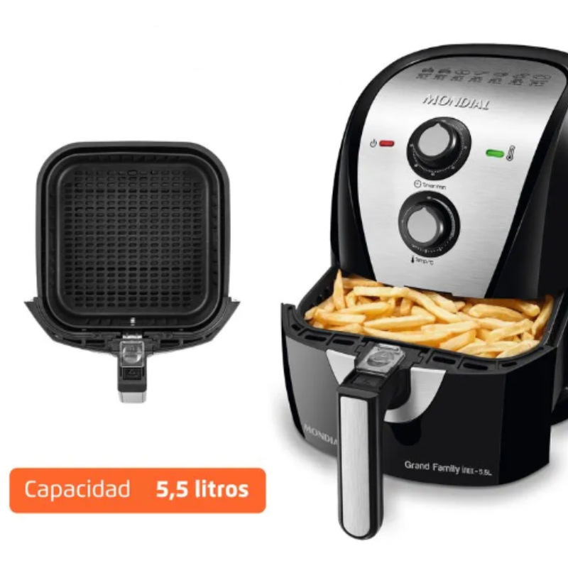 Air Fryer - Stainless Steel - 5.5 Liters