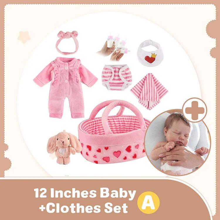 Baby Reborn GIRL - KIT CLOTHES - 12 inches